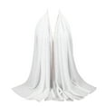 thumbnail image 1 of AWZXDE Women's Spring/Summer Long Solid Color Elegant Headscarf Wrap - Lightweight Chiffon Neck & Hair Covering for Sun & Stylish Outfits White,One Size, 1 of 9