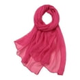 thumbnail image 1 of AWZXDE Women's Summer Casual Solid Color Sheer Chiffon Sun Scarf - Lightweight Breathable Beach Wrap for Outdoor Travel Hot Pink,One Size, 1 of 3