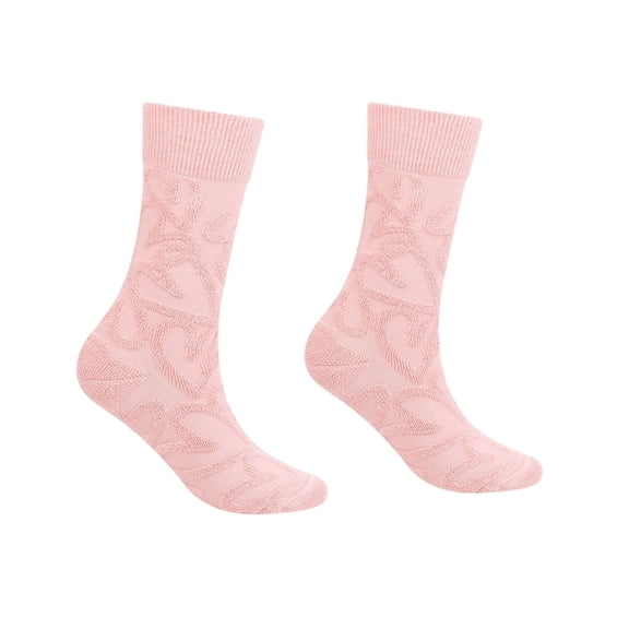 AWZXDE Women's Thermal Crew Socks, Thick Warm Socks for Winter & Fall Light Pink,One Size