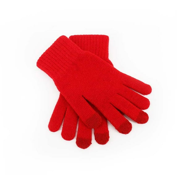 AWZXDE Women's Touchscreen Solid Color Splice Gloves - Stylish and Functional Handwear for Modern Women Red,One Size