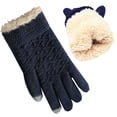 thumbnail image 1 of AWZXDE Women's Winter Warm Screen Gloves - Thermal Knit Wool Lined for Cold Weather Navy,One Size, 1 of 2