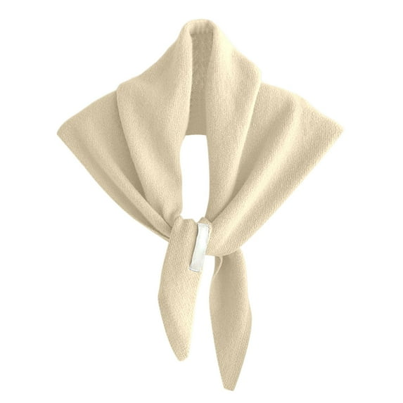 AWZXDE Women's Winter Wool Triangle Scarf Striped Shawl Headscarf Knitted Functional Solid Color Versatile Small Scarf Neckerc White,One Size