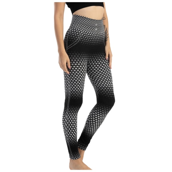 AWZXDE Women's Yoga Pants High Waisted Leggings for Women No See Sport Through Tummy Control Workout Leggings Seamless Sports Yoga Tight Grey,L