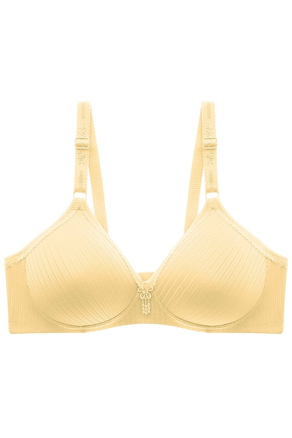 Womens Bras Solid Color Fashion Side Line Soft Cup Thin Comfortable Bra for Middle and Elderly Women Beige,B