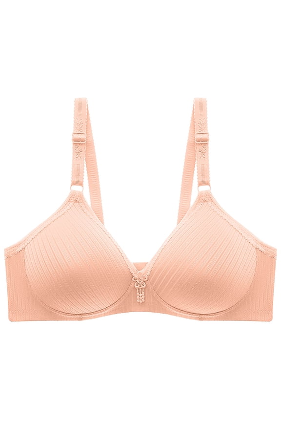 Womens Bras Solid Color Fashion Side Line Soft Cup Thin Comfortable Bra for Middle and Elderly Women Pinkļ¼B