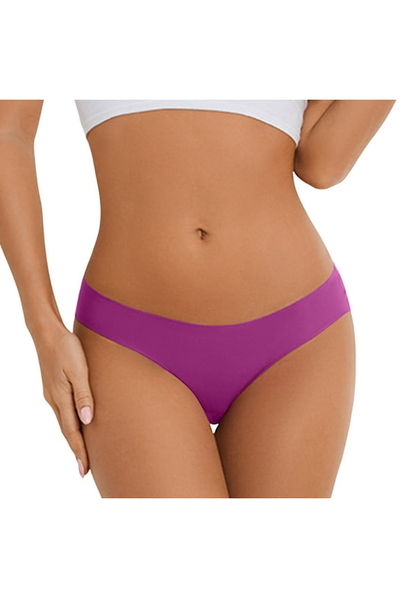 Womens Casual Solid Color Cotton Gusset Low Waist Half Coverage Sports Triangle Briefs Womens Underwear Hot Pink