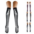 thumbnail image 1 of AWZXDE Womens Halloween Bone Print Knee High Socks‑Pattern Gothic Cosplay Socks With Bow Stretch Knit Socks for Halloween Party Outfit and Themed Dress‑up, 1 of 3