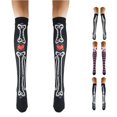 thumbnail image 1 of AWZXDE Womens Halloween Bone Print Knee High Socks‑Pattern Gothic Cosplay Socks With Bow Stretch Knit Socks for Halloween Party Outfit and Themed Dress‑up, 1 of 3