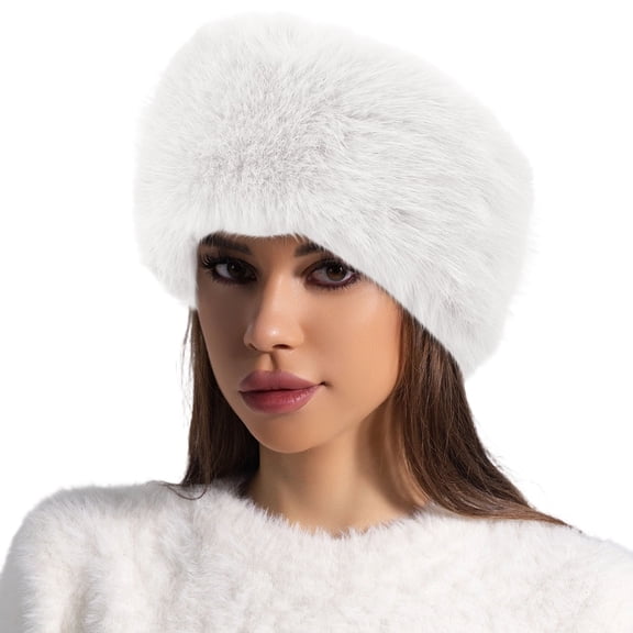 AWZXDE Womens Hats Solid Color Thickened Fashion Headband Ear Warmer for Fall Winter Warm and Special Design White,One Size