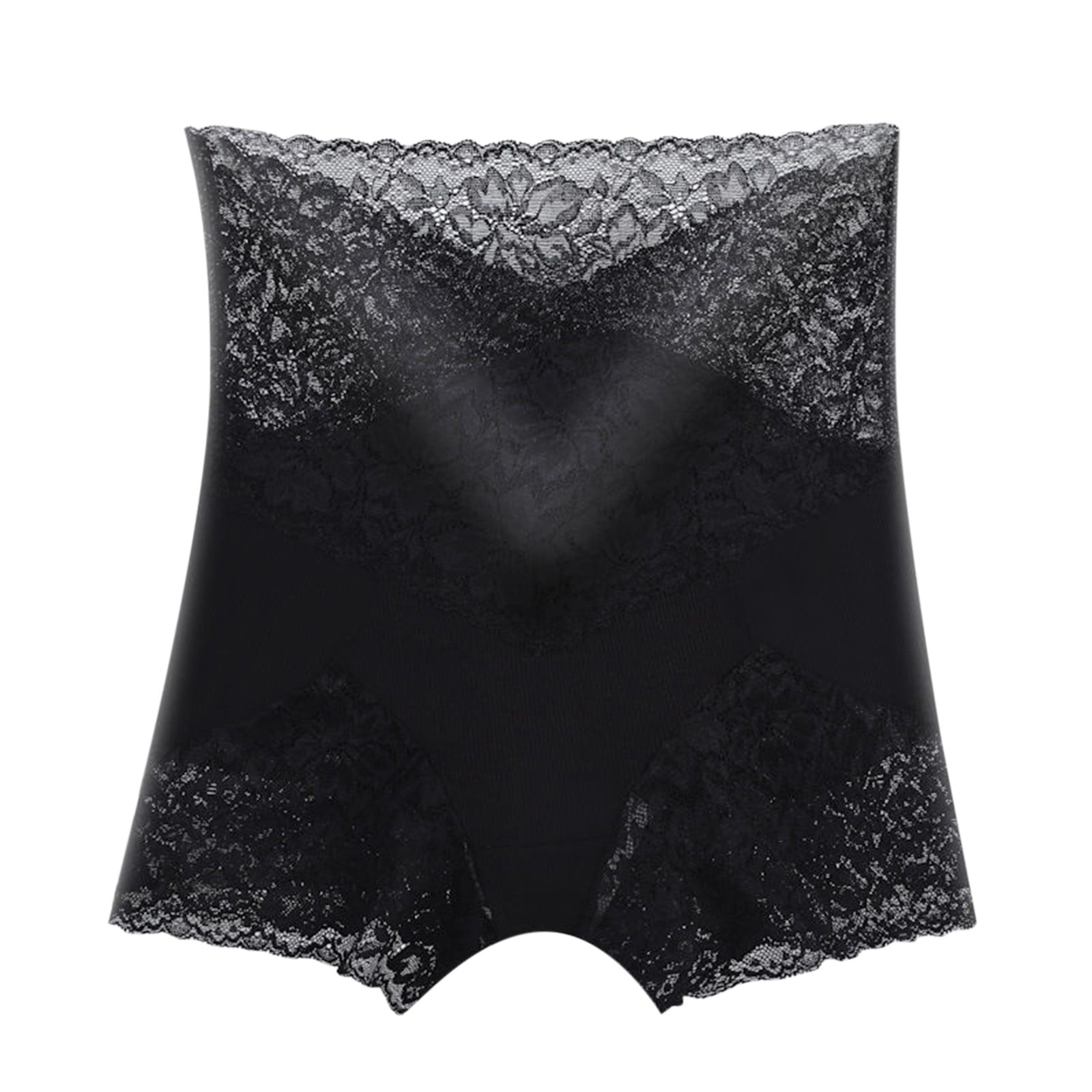 AWZXDE Womens Lace High Waist Anti See-Through Shorts Support Plus Size ...