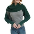 thumbnail image 1 of AWZXDE Women's Hollow-Out Knitted Pure Color Shawl Scarf with Sleeves - Warm Wrap for Cool Evenings, All-Season Fashion Piece Green,One Size, 1 of 5