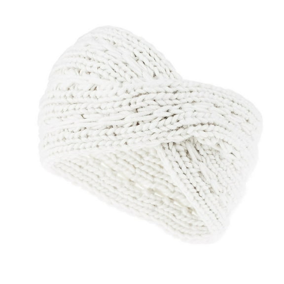 AWZXDE Womens Solid Color Striped Knit Headband with Design for Comfortable Loose Fit Breathable and Versatile Wear White,One Size