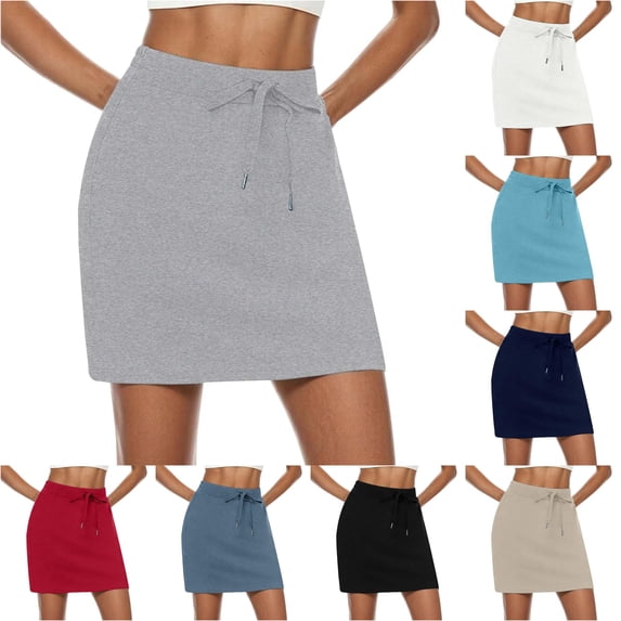 AWZXDE Womens Tennis Skirt Drawstring Skort With Pockets Workout Athletic Wear