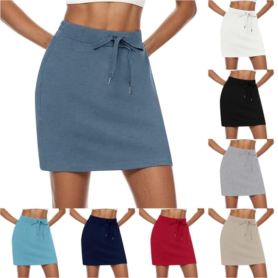 AWZXDE Womens Tennis Skirt Drawstring Skort With Pockets Workout Athletic Wear