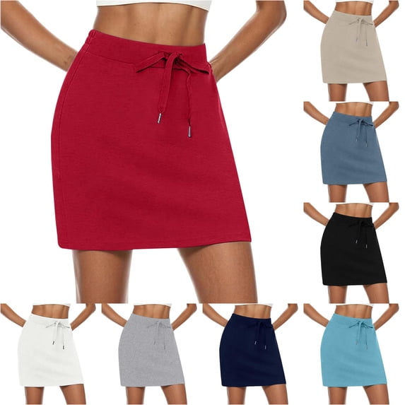 AWZXDE Womens Tennis Skirt Drawstring Skort With Pockets Workout Athletic Wear