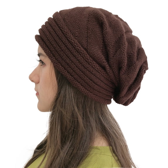 AWZXDE Womens Thin Line Solid Color Knitted Hat Warm Casual Fashion Fashion Youth Versatile Slouchy Stackable Hat Coffee,One Size