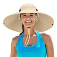 thumbnail image 1 of AWZXDE Womens Outdoor Sun Hat With Extra Wide Brim For Fishing Hiking Camping And Casual Beach Wear With Stylish Look Khaki,One Size, 1 of 9
