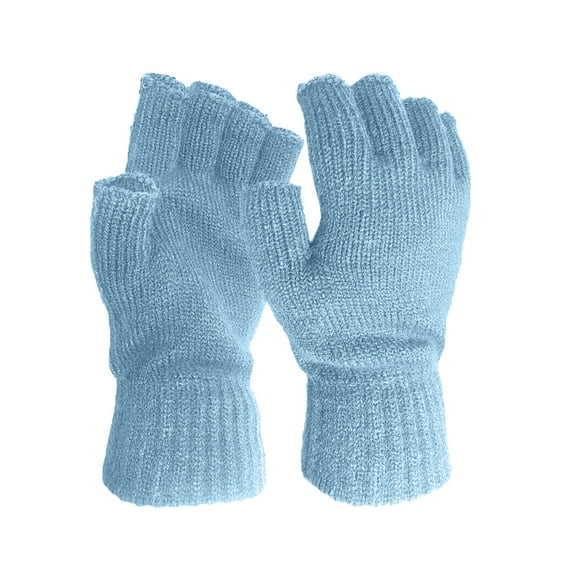 AWZXDE Wool Half Finger Gloves Knitted Solid Color Warm Gloves for Men and Women - Cozy and Stylish Hand in Various Settings B,One Size