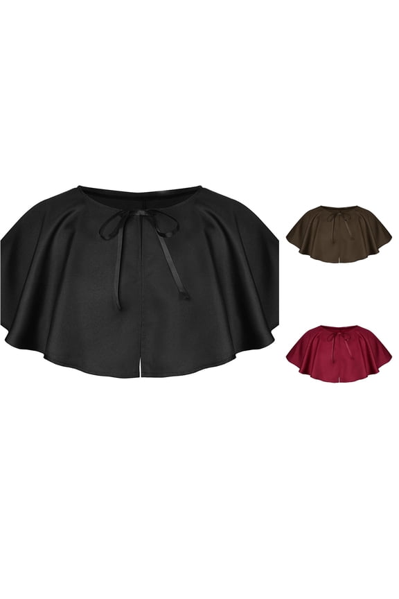 Wraps Shawl Versatile Fashion Short Knit Tie Design For All Seasons Parties Women Chiffon Sheer Capelets Evening Dress Wedding Cover Up Shawl Wraps for Women Black,One Size