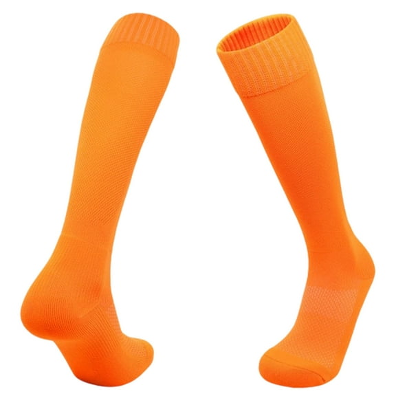AWZXDE Youth Long Compression Socks Solid Color for Sports Team Training Wicking Athletic Crew Socks for Boys and Girls Orange,M