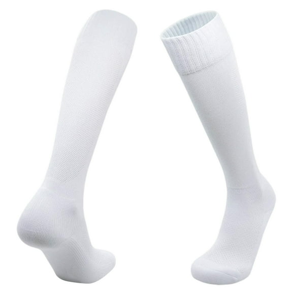 AWZXDE Youth Long Compression Socks Solid Color for Sports Team Training Wicking Athletic Crew Socks for Boys and Girls White,S