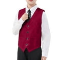 thumbnail image 1 of AWZXDE boys vest For Formal Occasions Wedding Pageant Performance Elegant Sleeveless Adjustable Back Vest For Boys 3-17Y Red，6-7 Years, 1 of 7