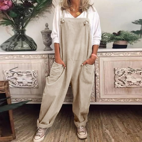 AWdenio Women's Jumpsuits, Rompers & Overalls , Womens Plus Size Overalls Casual Loose Dungarees Romper Baggy Playsuit Jumpsuit