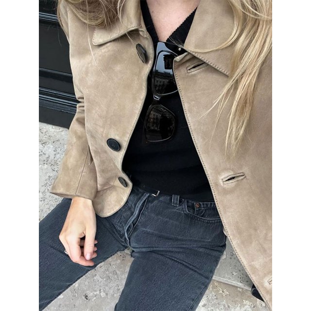 AWky Jackets For Womens Autumn Fashion Solid Front Pockets Button Long