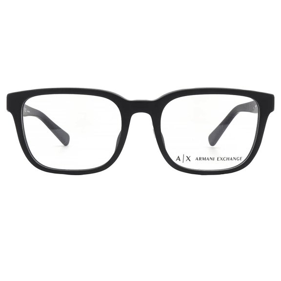 AX ARMANI EXCHANGE Men's Ax3071f Low Bridge Fit Rectangular Sunglasses, Matte Black/Demo Lens, 54 mm