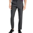thumbnail image 1 of Armani Mens Slim Fit Windowpane Wool Dress Pants Slacks, Grey, 34W x 29L, 1 of 1
