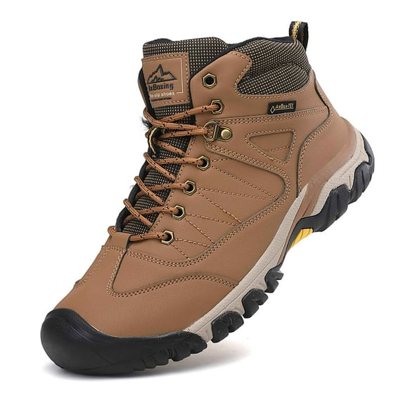 AX BOXING Men's Four Season Boots Outdoor Winter Hiking Boots Brown
