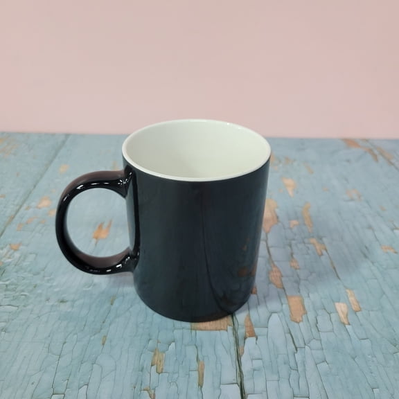 AX XLING Earthenware mugs 11oz Sublimation Blank Plain Tea Cup with Handle, White Inner Porcelain Mug for DIY Custom Printing Home Office Drinkware