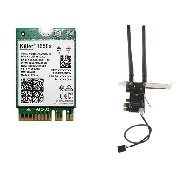 AX1650x Killer Series Desktop Wi-Fi 6 Kit | 2.4 Gbps | Bluetooth 5.2 Support | PCIe x4 | No vPro AX200.NGWG.NVXX