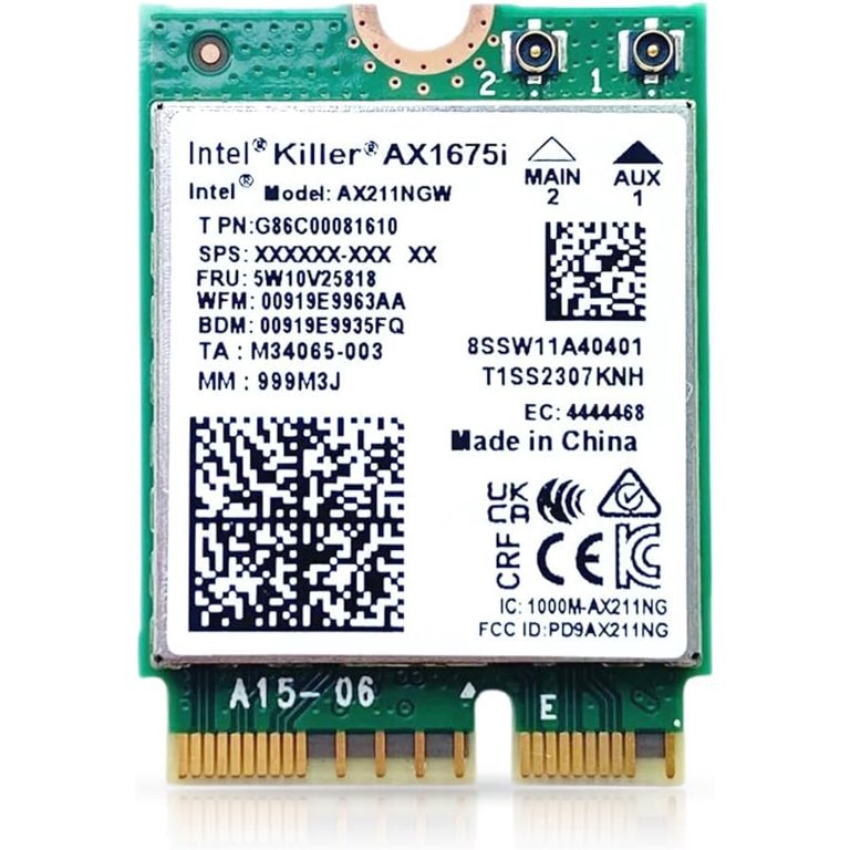 AX1675i CNVio2 Wi-Fi 6E Killer Series Tri 2.4/5/6 GHz Upgrade