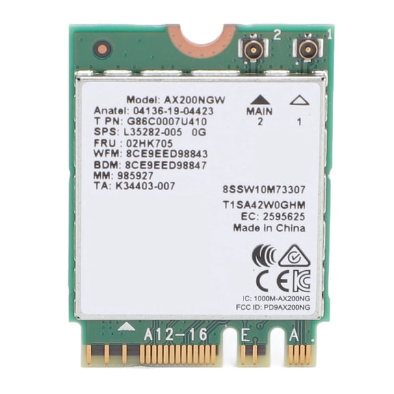 AX200NGW Wireless Card Double Band 2.4G 5G Gigabit Bluetooth 5.2 Network Adapter 2400 Mbps M.2 NGFF WPA3 WiFi 6E Laptop Module for Windows 10 11 (7x6x1 in / 17.8x15.2x2.5 cm)