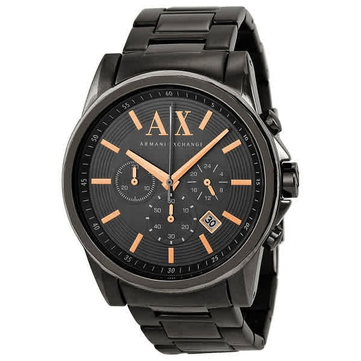 AX2086 Men's Black Dial Black IP Steel Bracelet Chronograph Watch