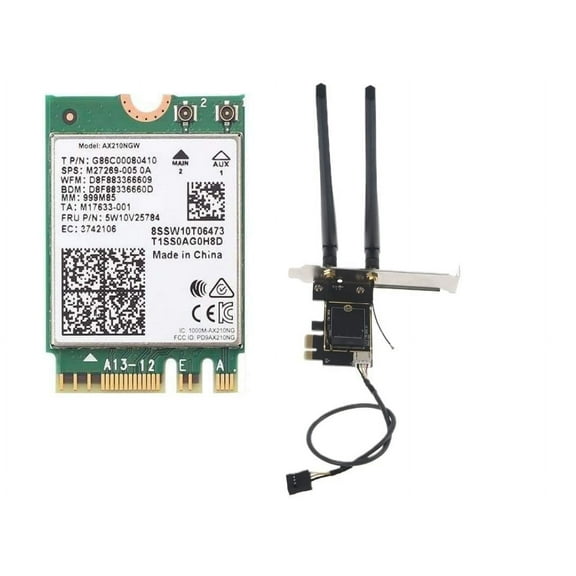 AX210 Desktop Wi-Fi Kit | 2.4 Gbps | Bluetooth 5.3 Support | PCIe x4 | Wi-Fi 6E Tri Band 2.4/5/6 GHz No vPro AX210NGW