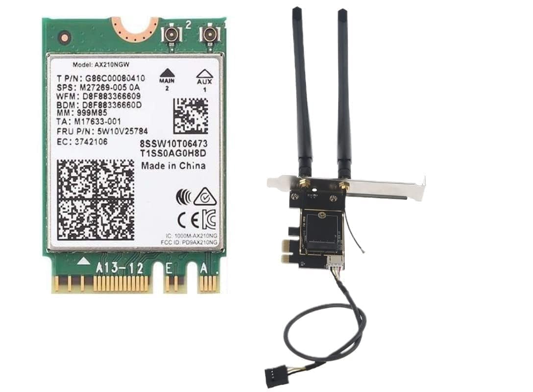 AX210 Desktop Wi-Fi Kit | 2.4 Gbps | Bluetooth 5.3 Support | PCIe x4 ...