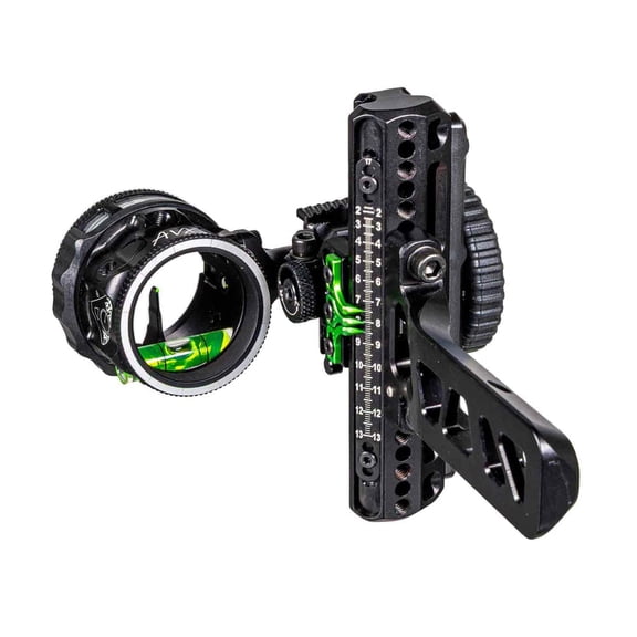 AXCEL Driver Plus Slider Sight with AVX-31 Scope, Single .010 Green Fiber Pin, Stealth Black, Mathews Bridge-Lock (ADVP-B110-3GA)