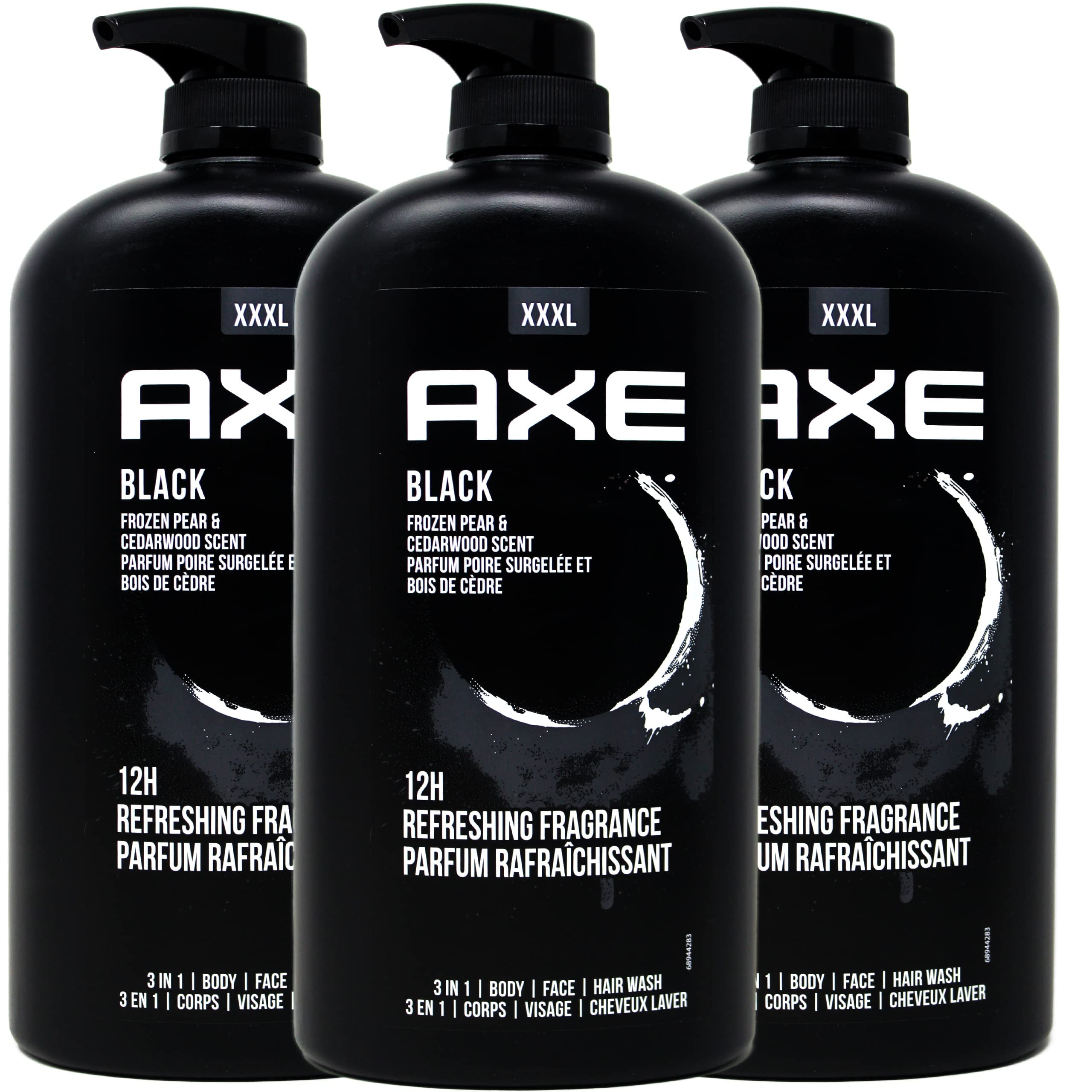 AXE 3 in 1 Body Face and Hair Wash for Men, 12 Hour Refreshing