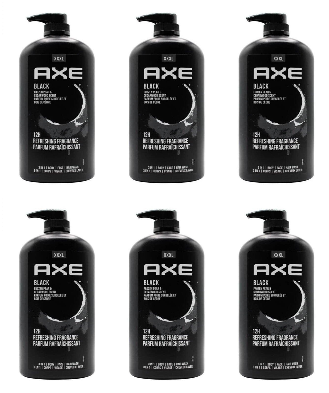AXE 3 in 1 Body Face and Hair Wash for Men, 12 Hour Refreshing