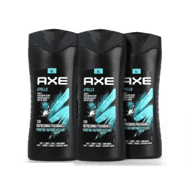 AXE 3-in-1 Body Wash - APOLLO, Net.Wt 13.5 fl.oz/400ml (3-PK) - Walmart.com