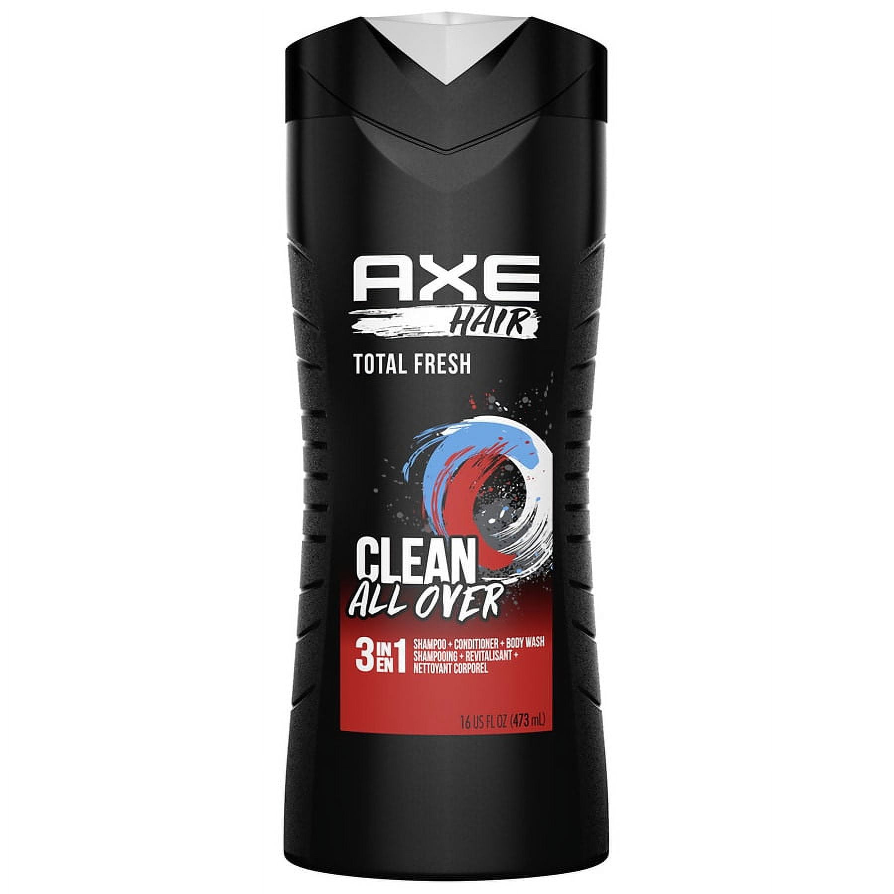 AXE 3-in-1 Body Wash, Shampoo & Conditioner, Total Fresh Scent Total Fresh 16.0 fl oz Pack of 3