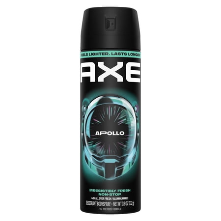 Axe Body Spray 48 Hour All Over Fresh Apollo Aluminum Free, 3.9 oz