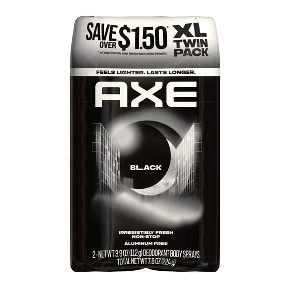 Axe Body Spray 48 Hour All Over Fresh Black Aluminum Free, 3.9 oz