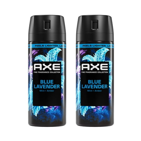 AXE Fine Fragrance Aluminum Free Deodorant Spray for Men Blue Lavender, 2.9 oz Twin Pack