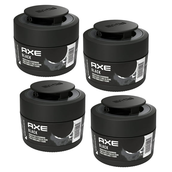 AXE Black Car Air Freshener Gel Can - Odor Eliminator for Strong Odor - Long Lasting Fragrance & Effective Car Air Fresheners - Automotive Essential, 4.4 oz, 4 Packs