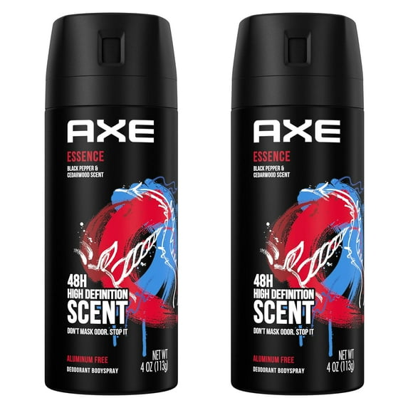 AXE Body Spray Deodorant For Long Lasting Odor Protection Essence Black Pepper And Cedarwood Mens Deodorant Formulated Without Aluminum 4 Ounce (Pack of 2)