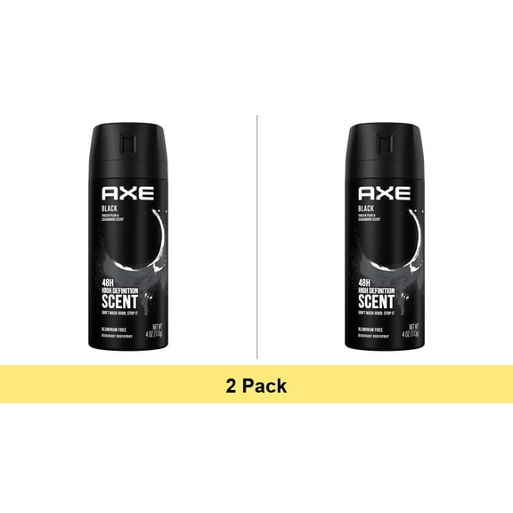 AXE Body Spray Deodorant for Men Black Frozen Pear & Sandalwood Long Lasting Odor Protection 4.0 oz - 2 Pack