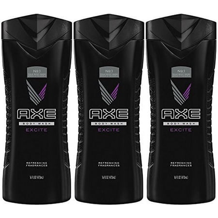 AXE Body Wash for Men, Excite, 16 fl oz (Pack of 3)